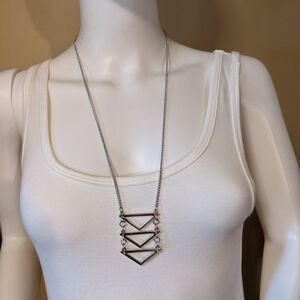 Silvertone shapes necklace 
